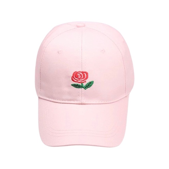 Women Men Rose Embroidered Cotton Adjustable Floral Dad Hat Baseball Cap Pink - Picture 6 of 9